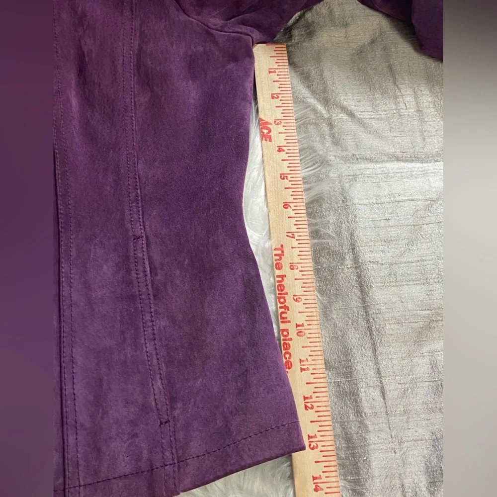 Coldwater Creek Rich Purple Leather Suede Jacket - Picture 9 of 11